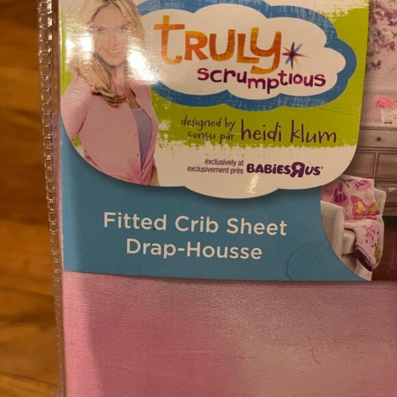 Truly Scrumptious designed by Heidi Klum Fitted Crib Sheet Pink Purple 52”x28” - Picture 3 of 5